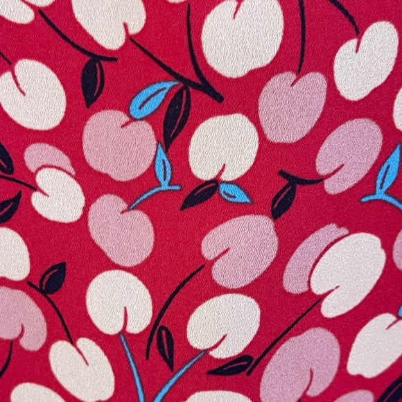 LOFT Cherry Split Neck Mixed Media Shell- Large - Picture 3 of 4